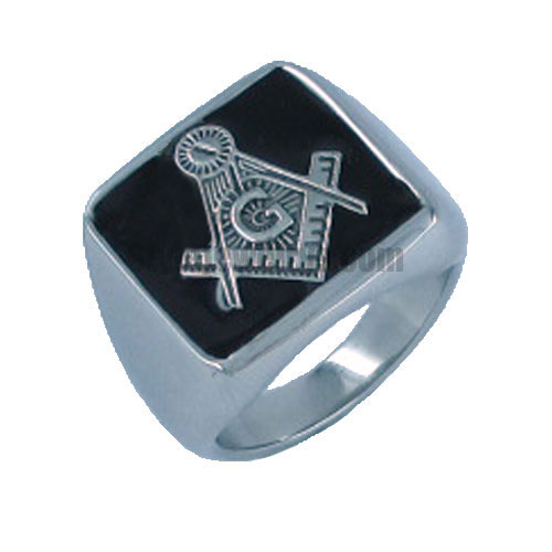 Stainless steel jewelry ring blue house Master Mason masonic ring SWR0012 - Click Image to Close